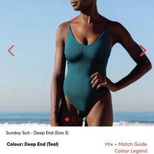 Left on Friday. Sunday Suit - deep teal colour. Size Small